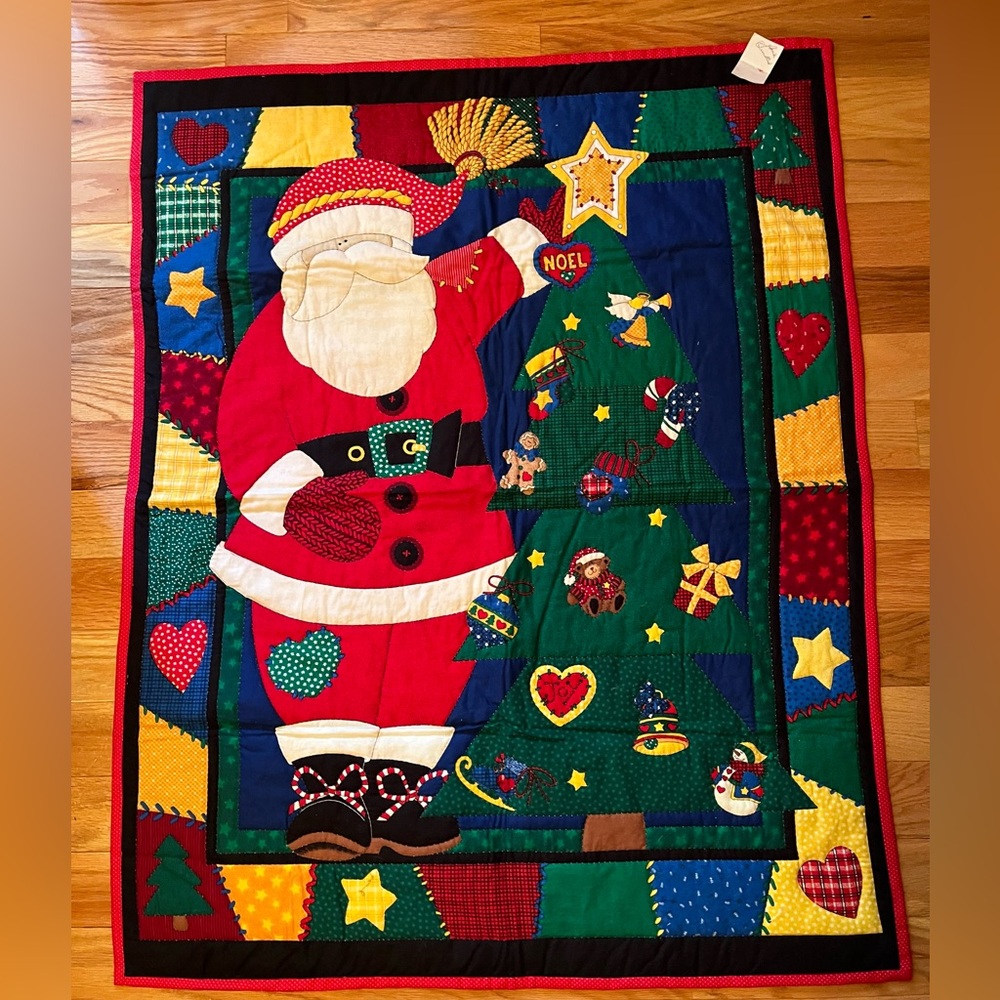 Festive Santa Holiday Quilt Homemade